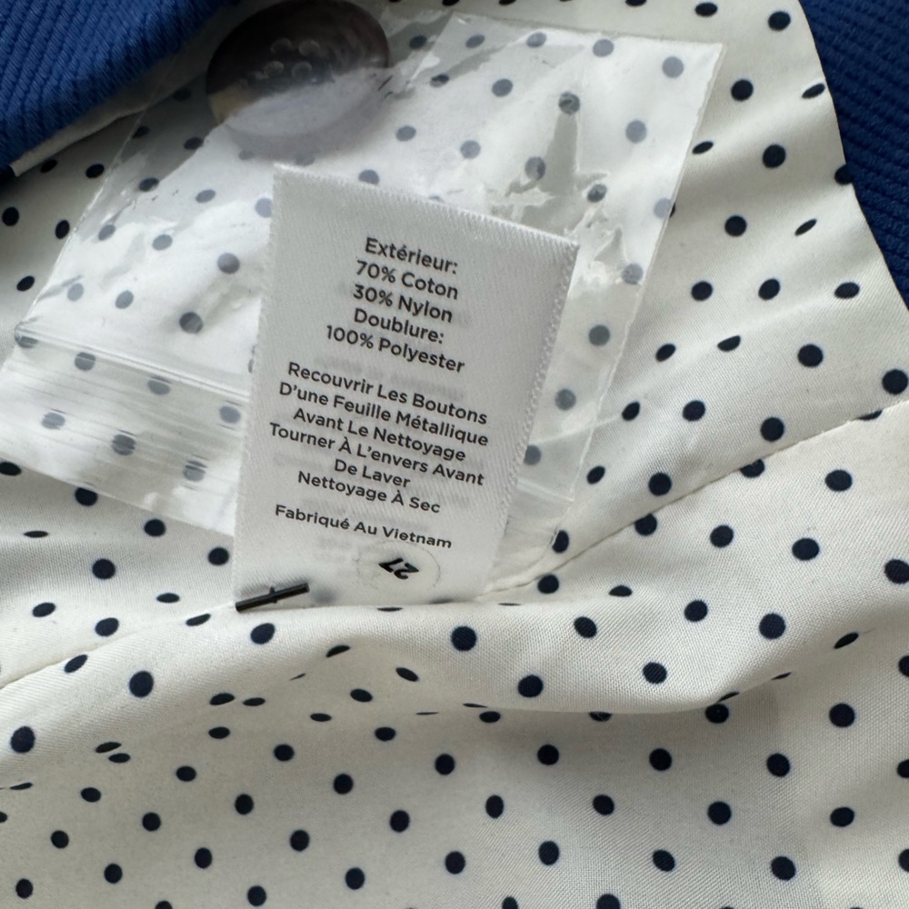 Talbots Jacket Womens 14 Blue Blazer Cotton Lightweight Colorful Academic - Picture 12 of 13